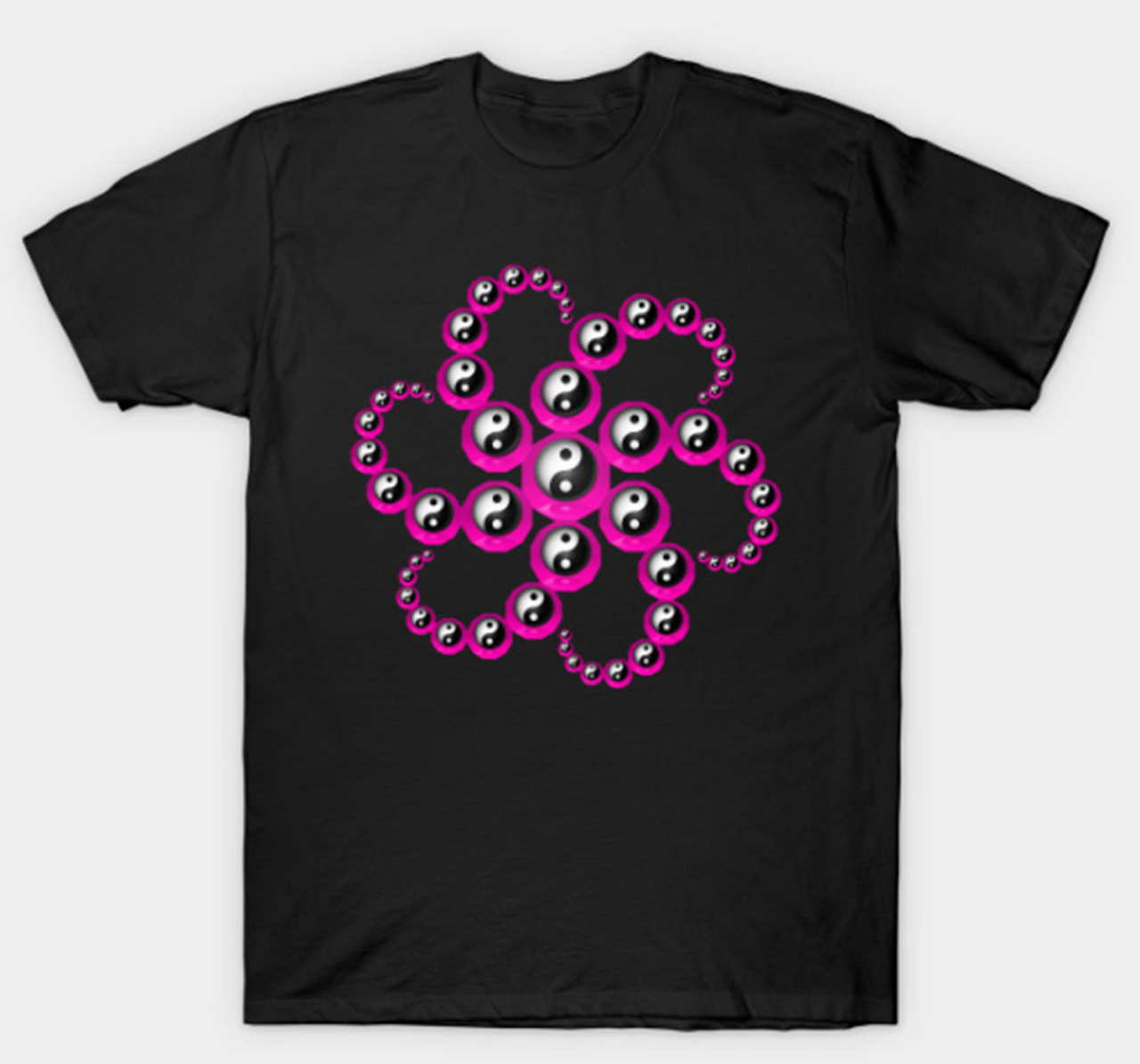 Yin Yang Pink Mandala T-Shirt