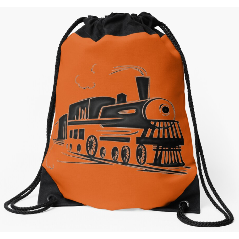 Steam Train Drawstring Bag